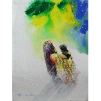 Hussain Chandio, 12 x 14 Inch, Acrylic on Canvas, Figurative Painting-AC-HC-088